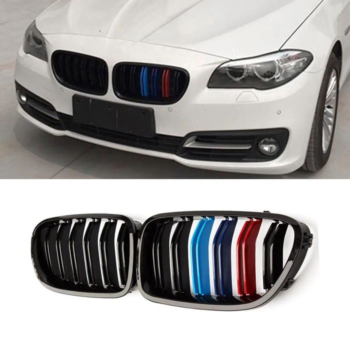Двойни Бъбреци за BMW F10 F11 черен гланц изпъкнали grille,M-Style
