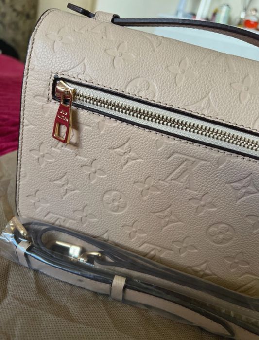 Geanta crem piele naturala