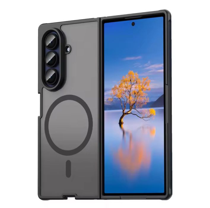 Samsung Z FOLD 7 Husa Magsafe Fata Spate Plastic Neagra / Albastra