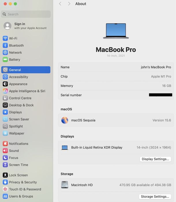 MacBook Pro 14-inch/ M1 / 16 Gb RAM / 512 Gb / Foaete bun
