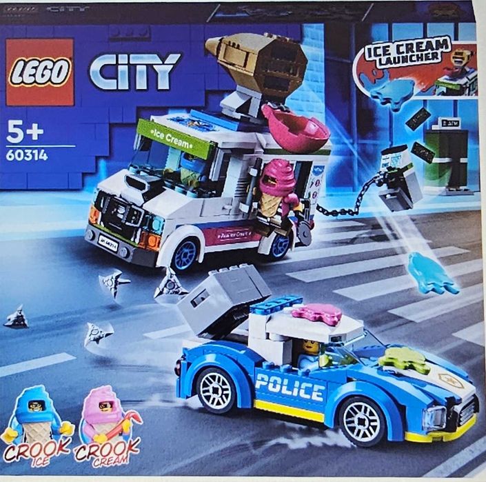 LEGO City Politia in urmarirea furgonetei cu inghetata 60314,317 piese