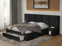 Pat Cico cu sertar 287 x 114 C2 din piele/stofa Negru - Falcone 14