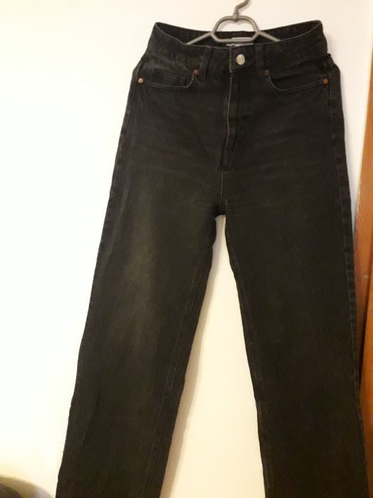 Сиви дънки с висока талия HM 34