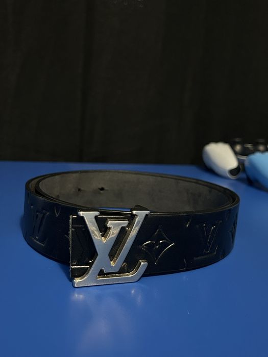 Curea LV neagra din piele si piele intoarsa