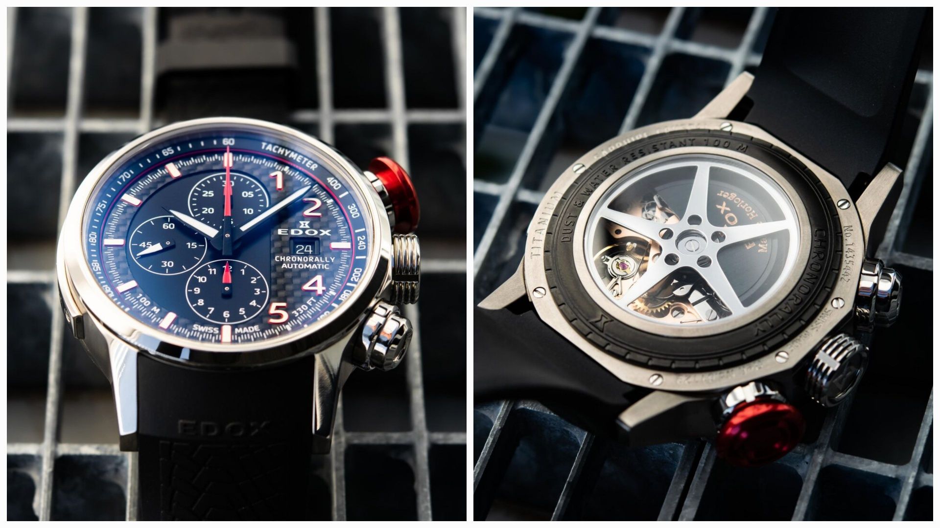 Titanium EDOX Chronorally - Swiss Made - Automatic Chronograph