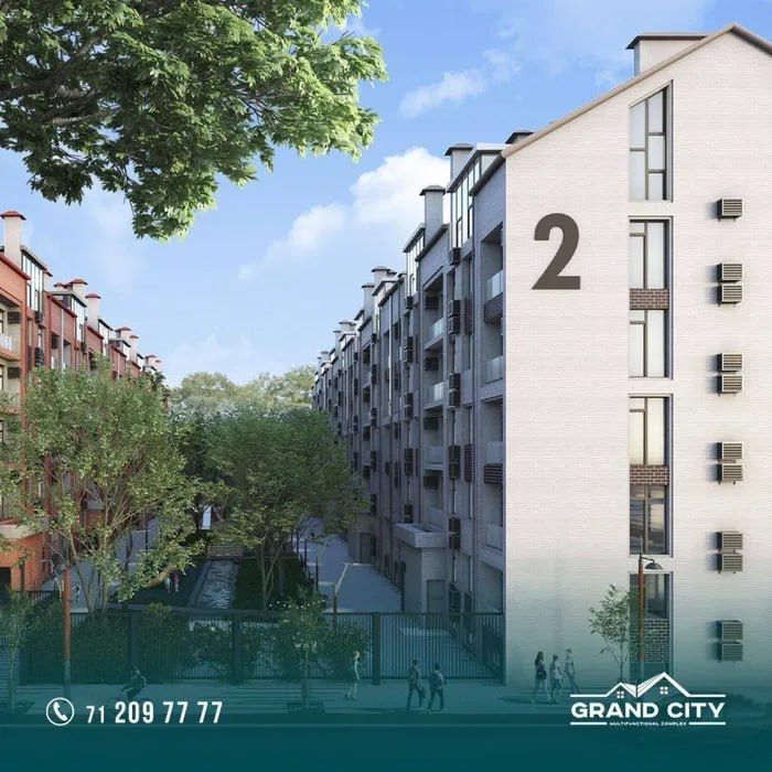 1-комнатная, 33 м², коробка, 3/6, Grand City, Яшнабад, Узбум`