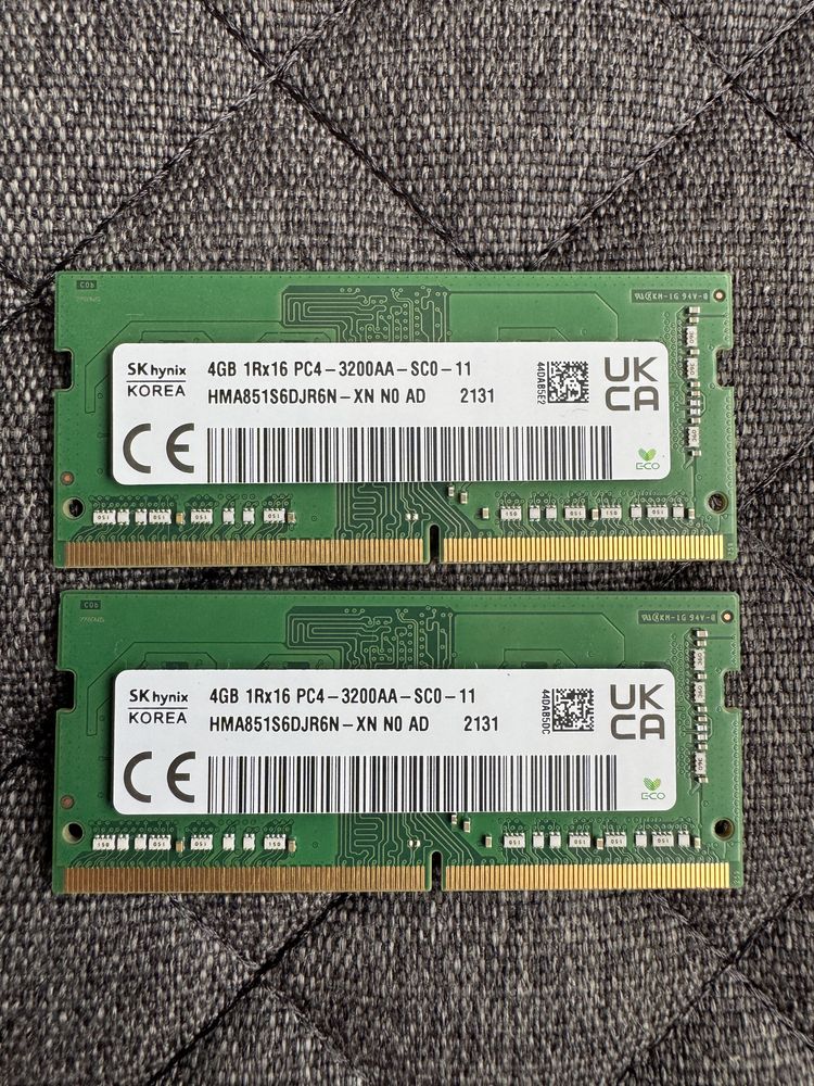 8GB (2x 4GB) RAM DDR4 PC4 3200Mhz SO-DIMM 1Rx16 SK hynix памет лаптоп