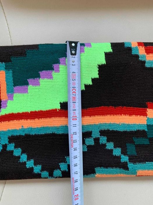 Plic geanta piele intoarsa și țesătura tradiționala lana vintage nu ie