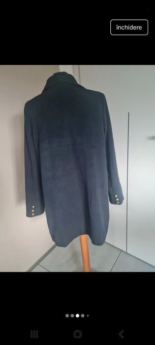 Palton stofa bleumarin