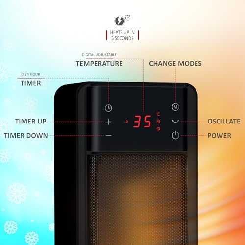 Нов Керамичен нагревател 2000W с термостат и дистанционно управление