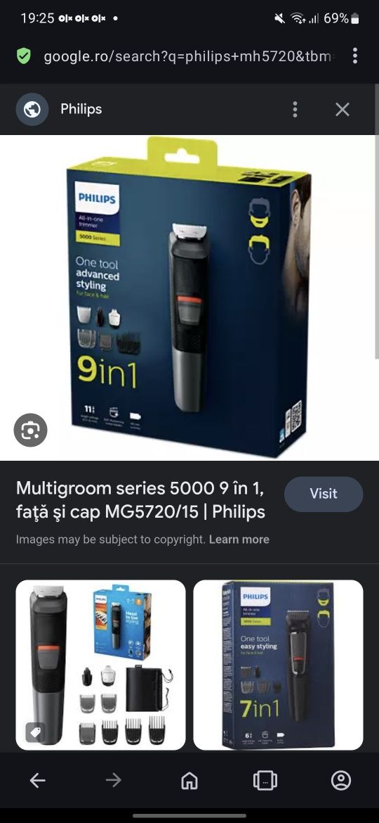 Kit de ingrijire 9 in 1 Philips Multigroom MG5720/15, fara fir, Rezist