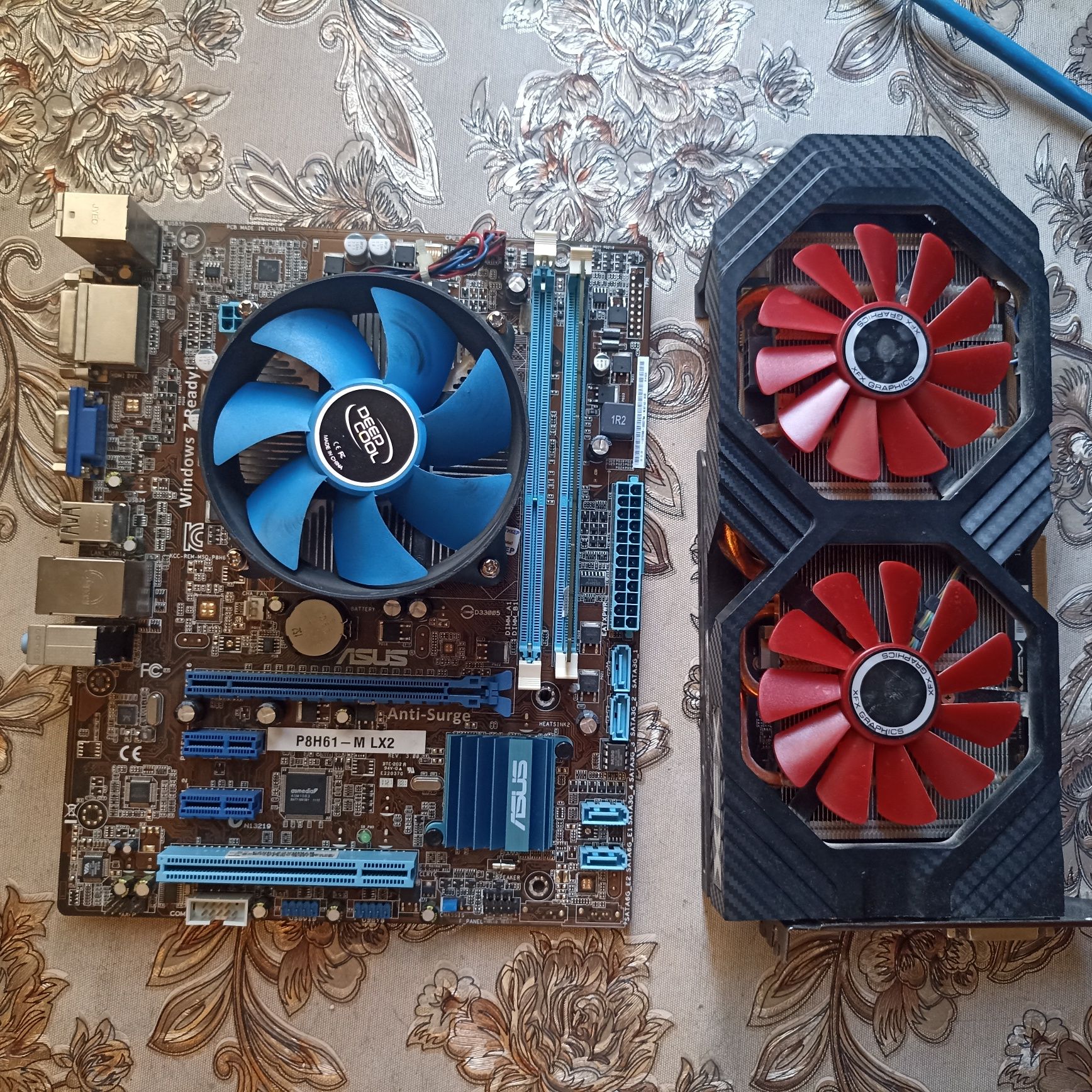 Плата asus h61m vidoekarta rx570