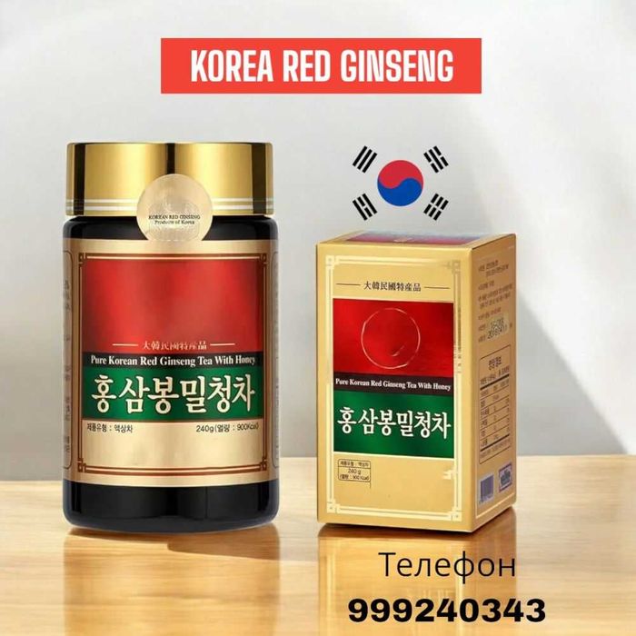 Ceai pur corean cu ginseng roșu și miere