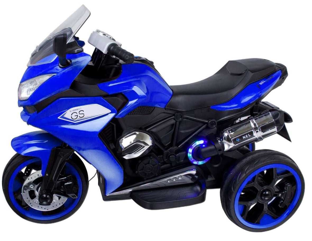 Motocicleta electrica cu 3 roti copii 2-6 ani GS Sport cu lumini Blue