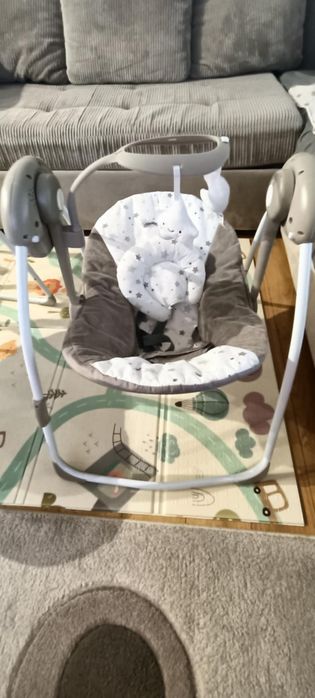 Люлка CHIPOLINO Електрическа бебешка люлка MOONLIGHT СВЕТЛО СИВА | ХИП