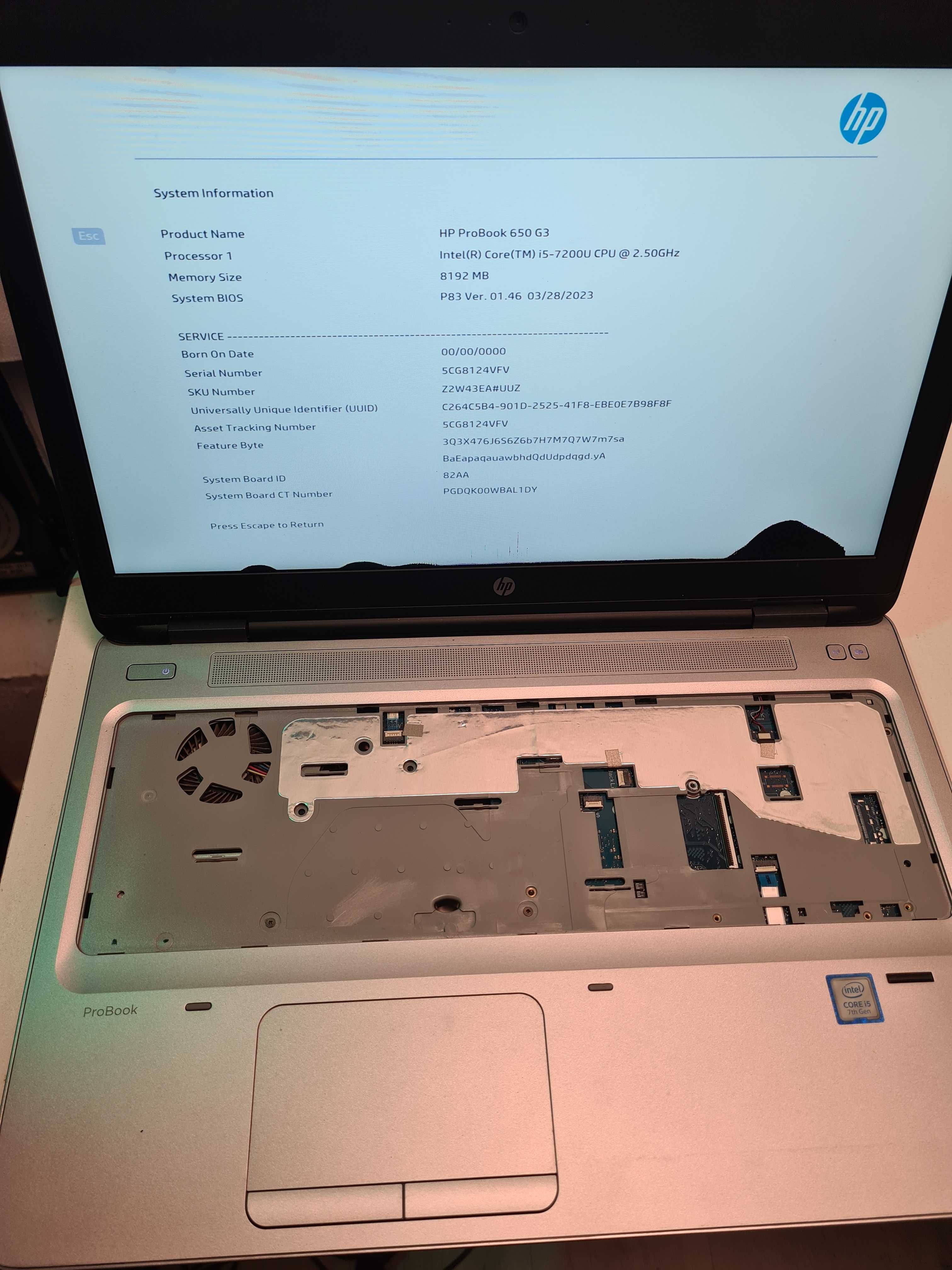 Defect Laptop HP Probook 650 g3 i5-7200u