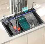 Chiuveta multifunctionala neagru-grafit 75x46x20cm - accesorii incluse