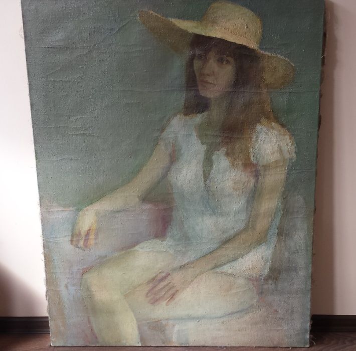 Картина портрет на жена (маслени бои) 40-те год./ Теньо Желев
