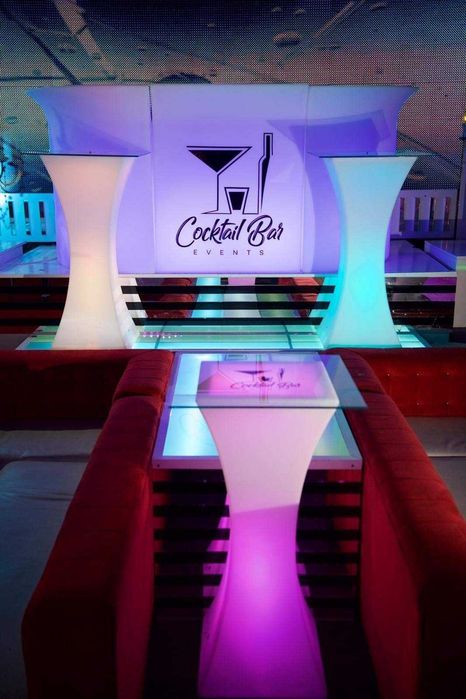 Cocktail bar iluminat interior cu LED rgbw, telecomanda, bar luminos