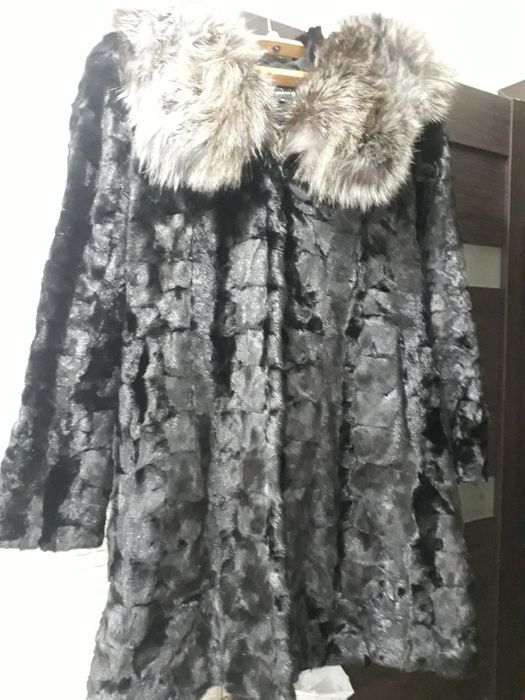 Шуба норковая кусочки натуральный песец