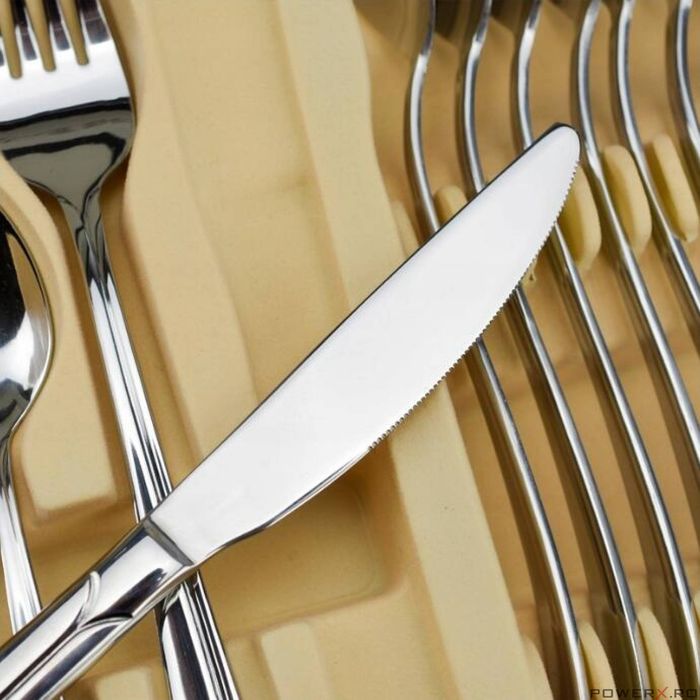 Set tacamuri din inox, 72 piese, geanta depozitare tip diplomat,