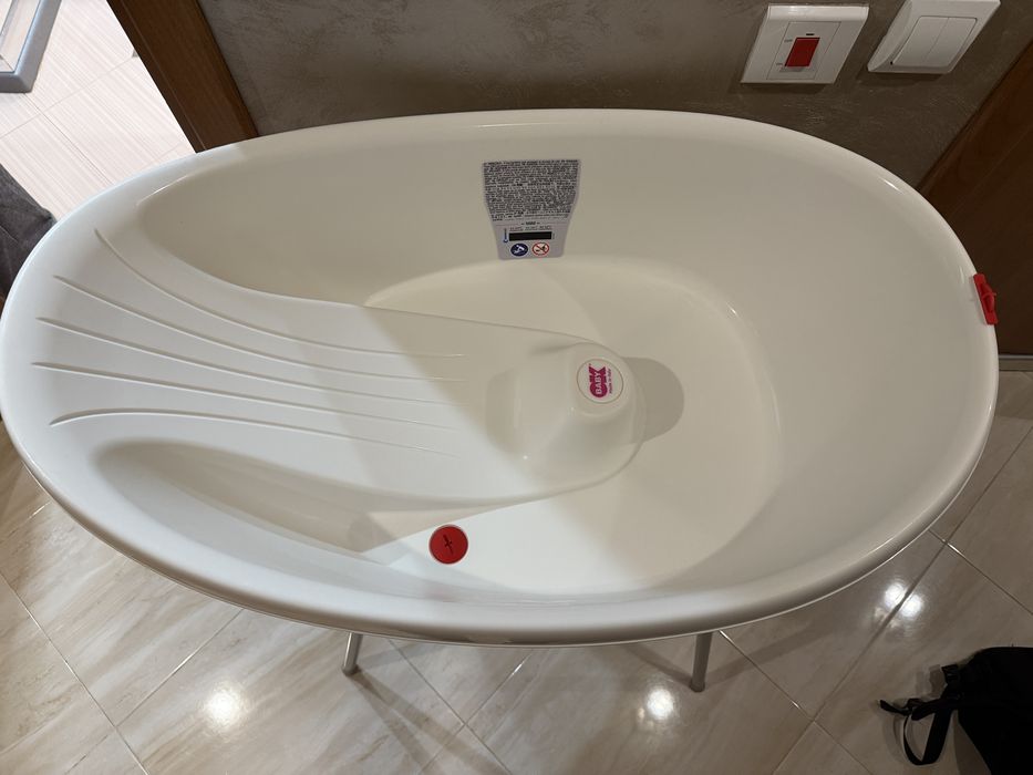 Комплект вана и стойка OK Baby - Бела, бяла