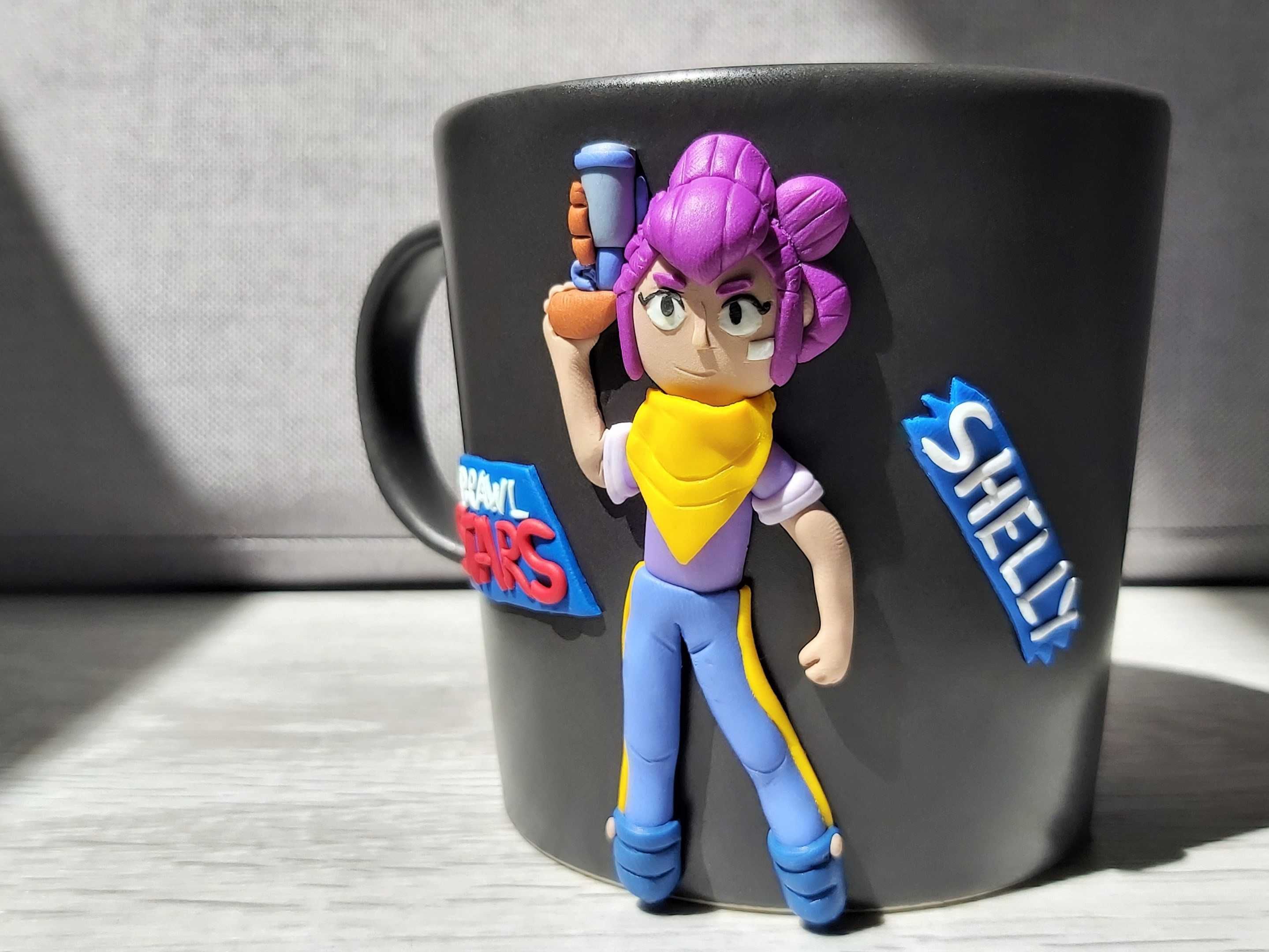 Cadou pentru copii cana figurina Shelly Brawl Stars handmade