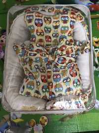 Гнездо кокон, плед-конверт для малыша+ортопедическая подушка