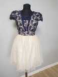 Rochie scurta cu tull marimea s - bej albastru