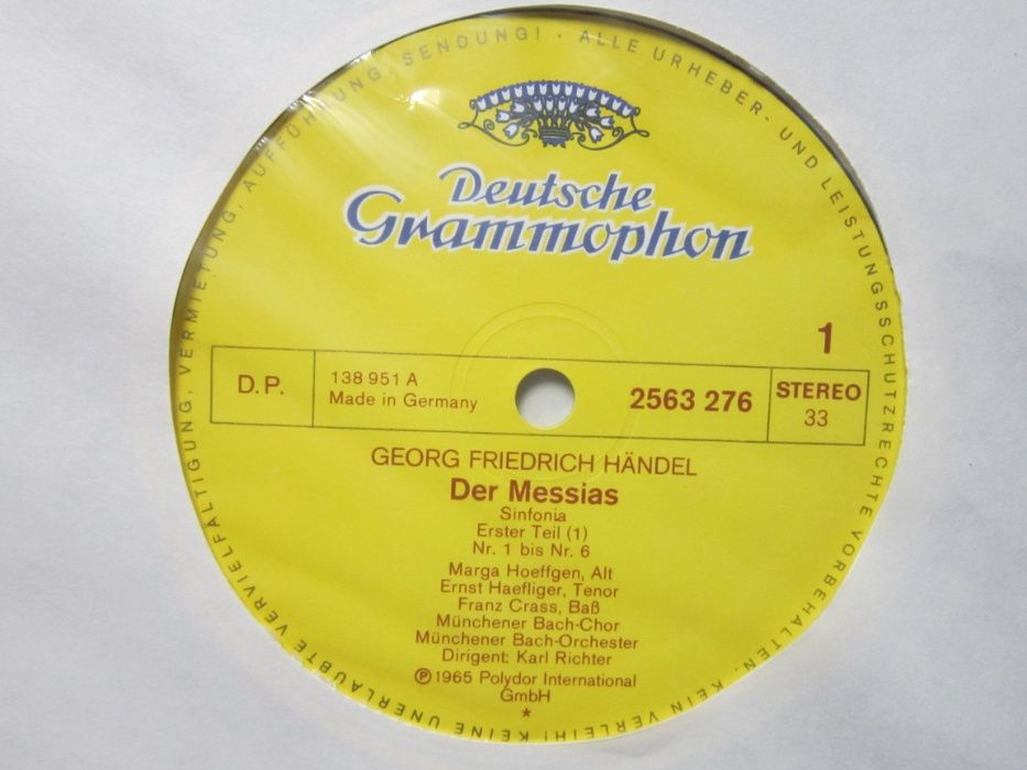 vinil Handel - Der Messias -dirijor Karl Richter