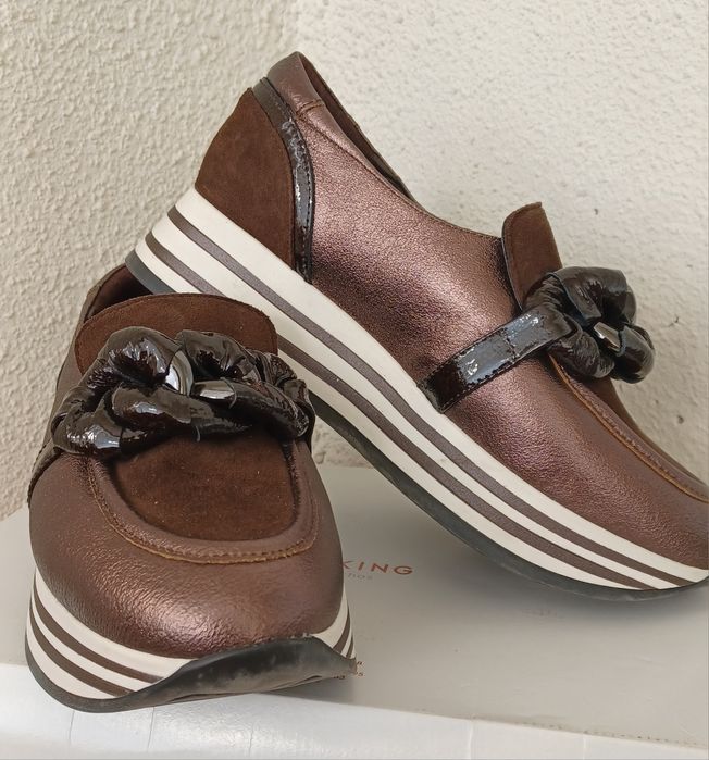 Спортни обувки DORKING на платформа, естествена кожа N37