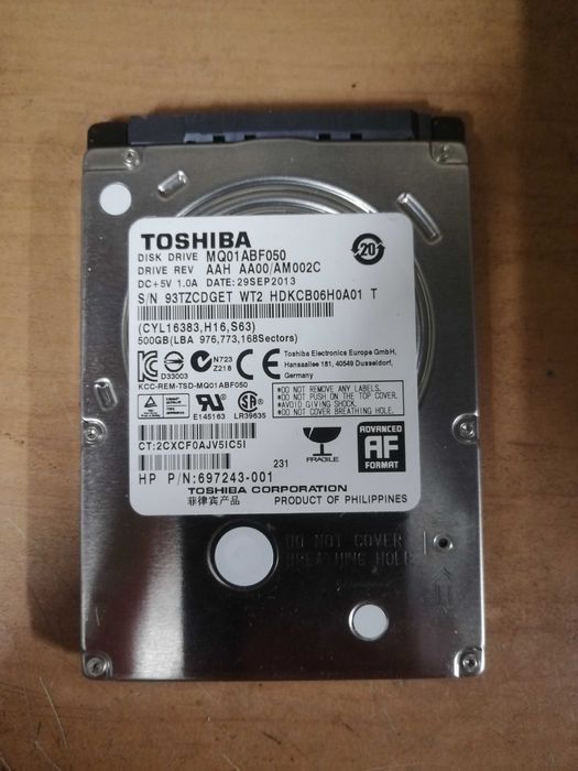Жёсткий диск на 500гб для ноутбука