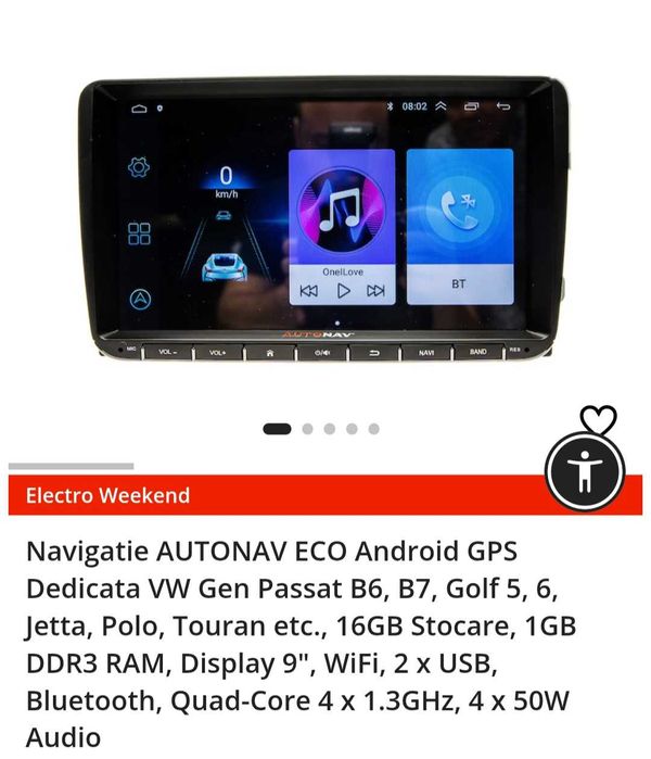 navigatie. Pentru Volkswagen Passat B6. Passat B7, Golf 5 etc