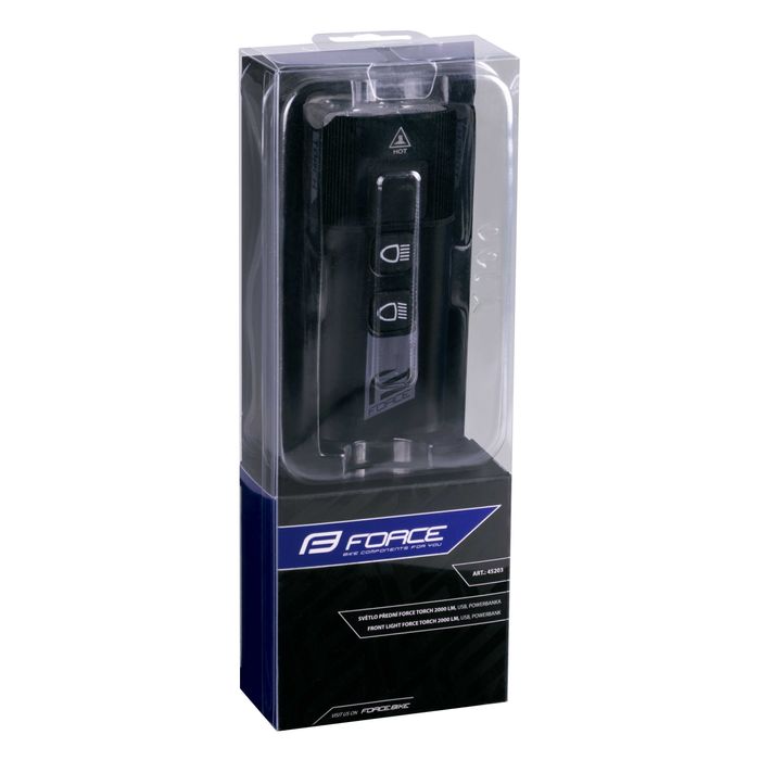 Предна LED светлина за велосипед фар FORCE TORCH 2000LM USB, Powerbank