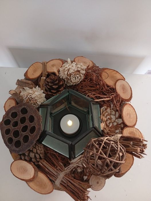 Светеща коледна украса.Коледна къщичка, снежен човек,свещник