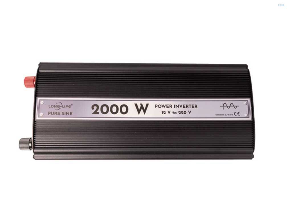 Invertor 12v/24v 2000w Auto/Rulota/Panouri Solare Unda Sinusoida Pura