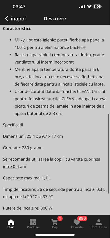 Incalzitor instant lapte / dozator apa Babymoov Milky Hot