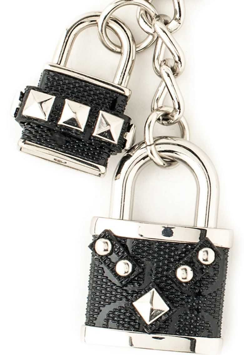 GUESS – Ключодържател с висулка SILVERY "BLACK & BLUE" PADLOCK нов