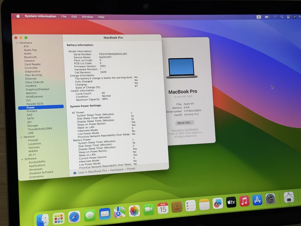 *99% Battery*Като Нов 13.3'Macbook Pro M1/8GB Ram/256GB SSD