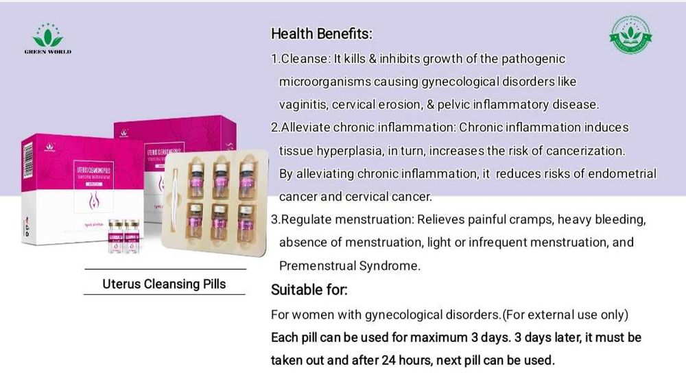 Uterus Cleansing Pill 6 Ovule Intravaginal FitoBilute Tratare Curatare