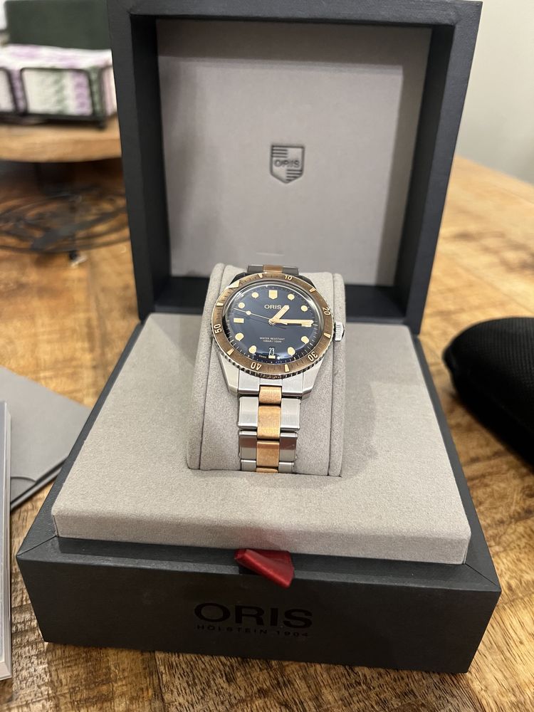 Oris divers sixty-five bronze bicolor