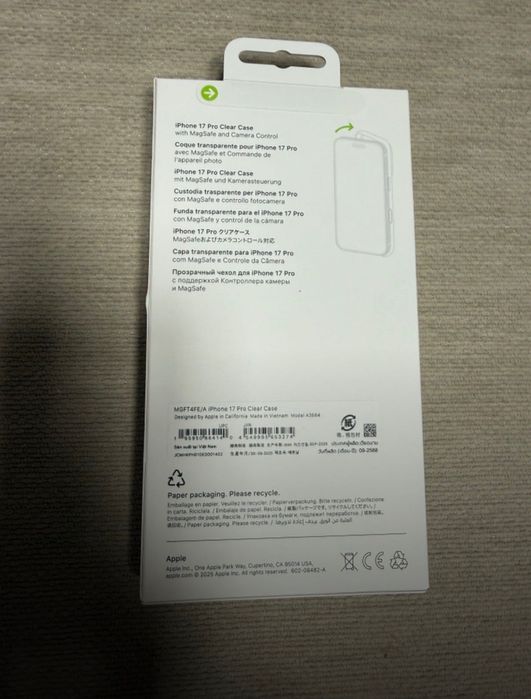 Clear Case на iPhone 17 Pro/Pro Max оригинальный чехол