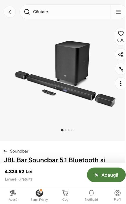 Jbl soundbar - bar 5.1.2 800