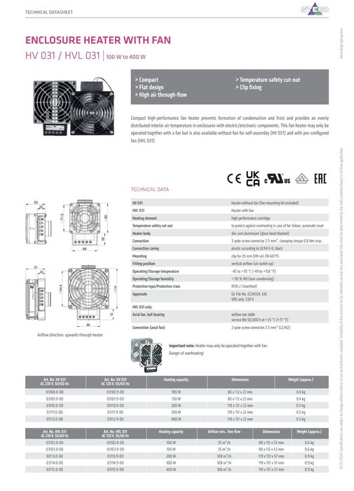 Încălzitor de incintă cu ventilator