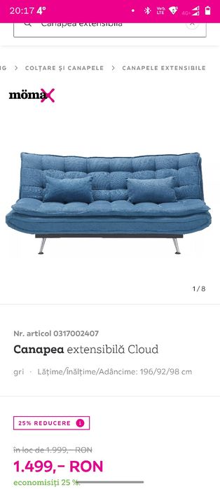 Canapea extensibila moemax