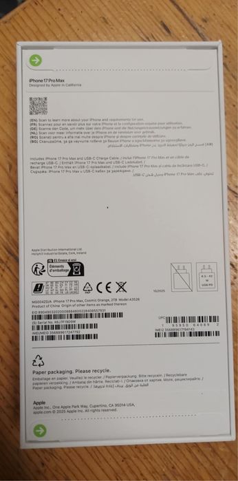 Apple iPhone 17 Pro Max 2TB Orange