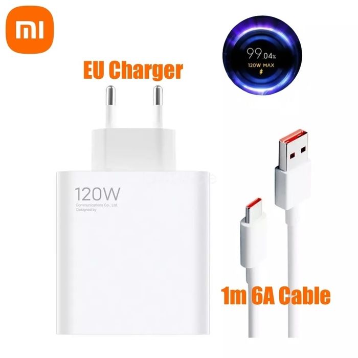 Oригинално бързо зарядно 120W Xiaomi / RedMI / Poco с кабел 6А / 1М