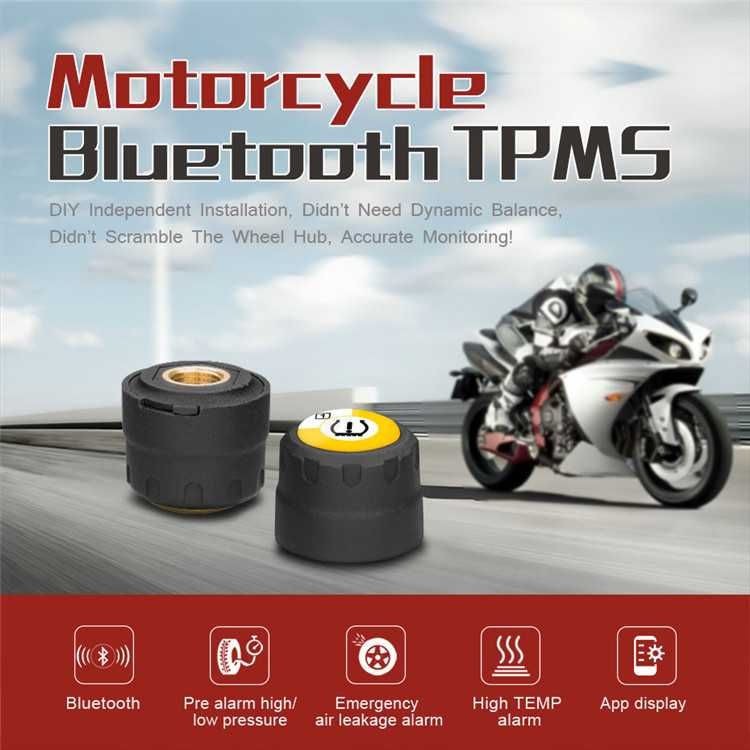 BLE TPMS сензори за налягане и температура на мотоциклетни гуми