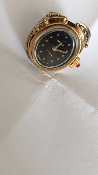 Перстень часы  позолота  СССР