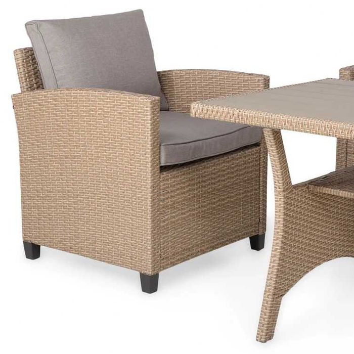 Set mobilier de gradina/terasa 2 fotolii canapea 2 taburete și masa